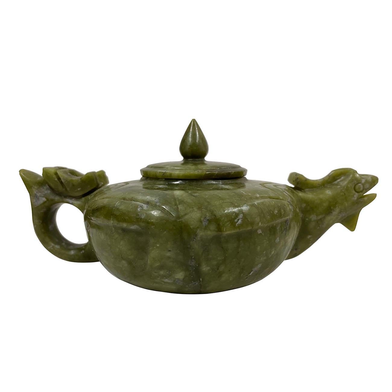 Juego de té de jade chino del siglo XX - 9 piezas Jade en venta