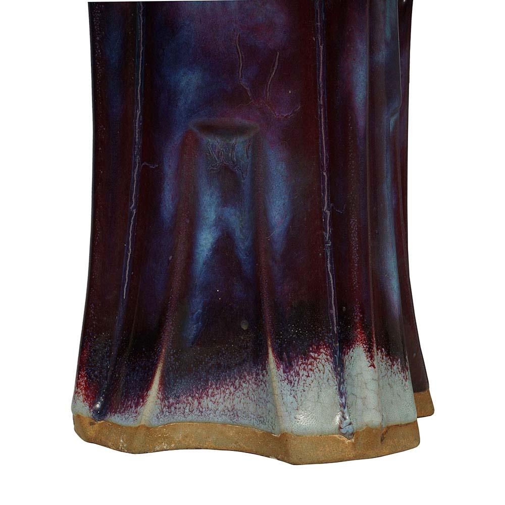 Cinese Vaso in porcellana cinese Jun Ware Fambe Glaze del XX secolo in vendita
