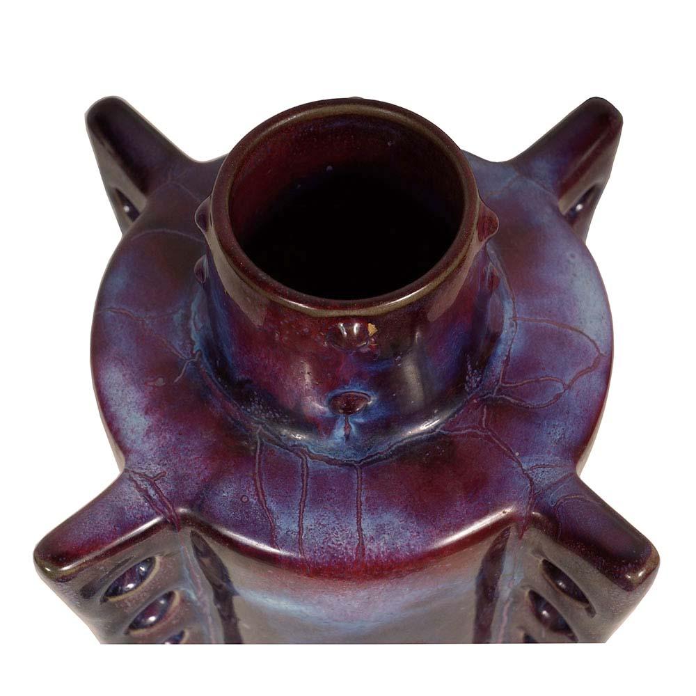 Smaltato Vaso in porcellana cinese Jun Ware Fambe Glaze del XX secolo in vendita