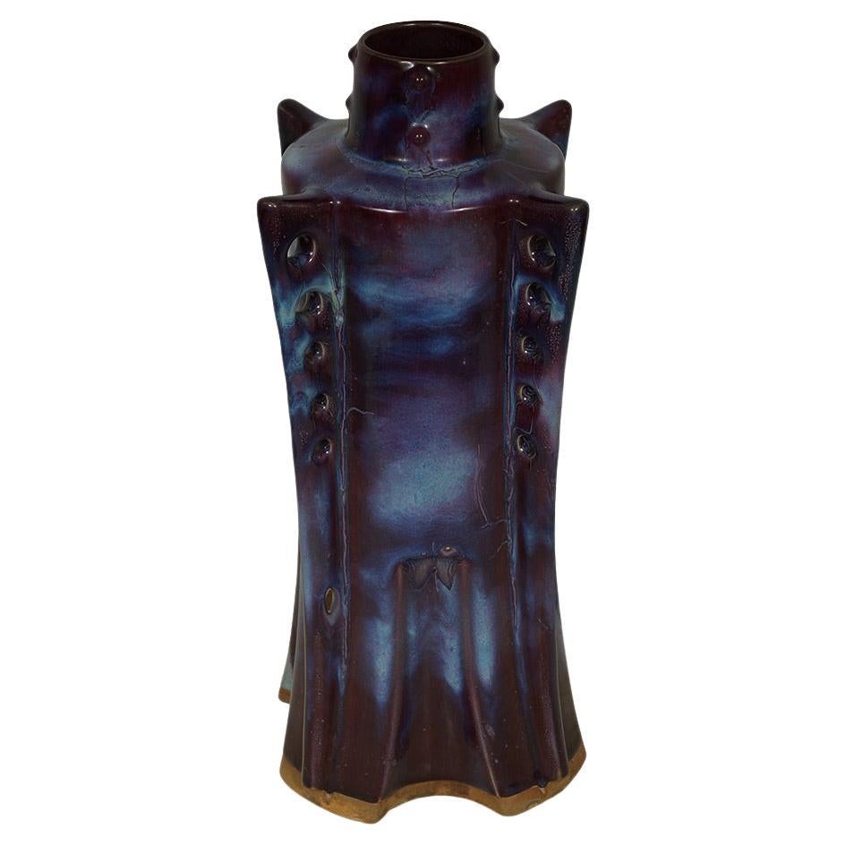 Vaso in porcellana cinese Jun Ware Fambe Glaze del XX secolo