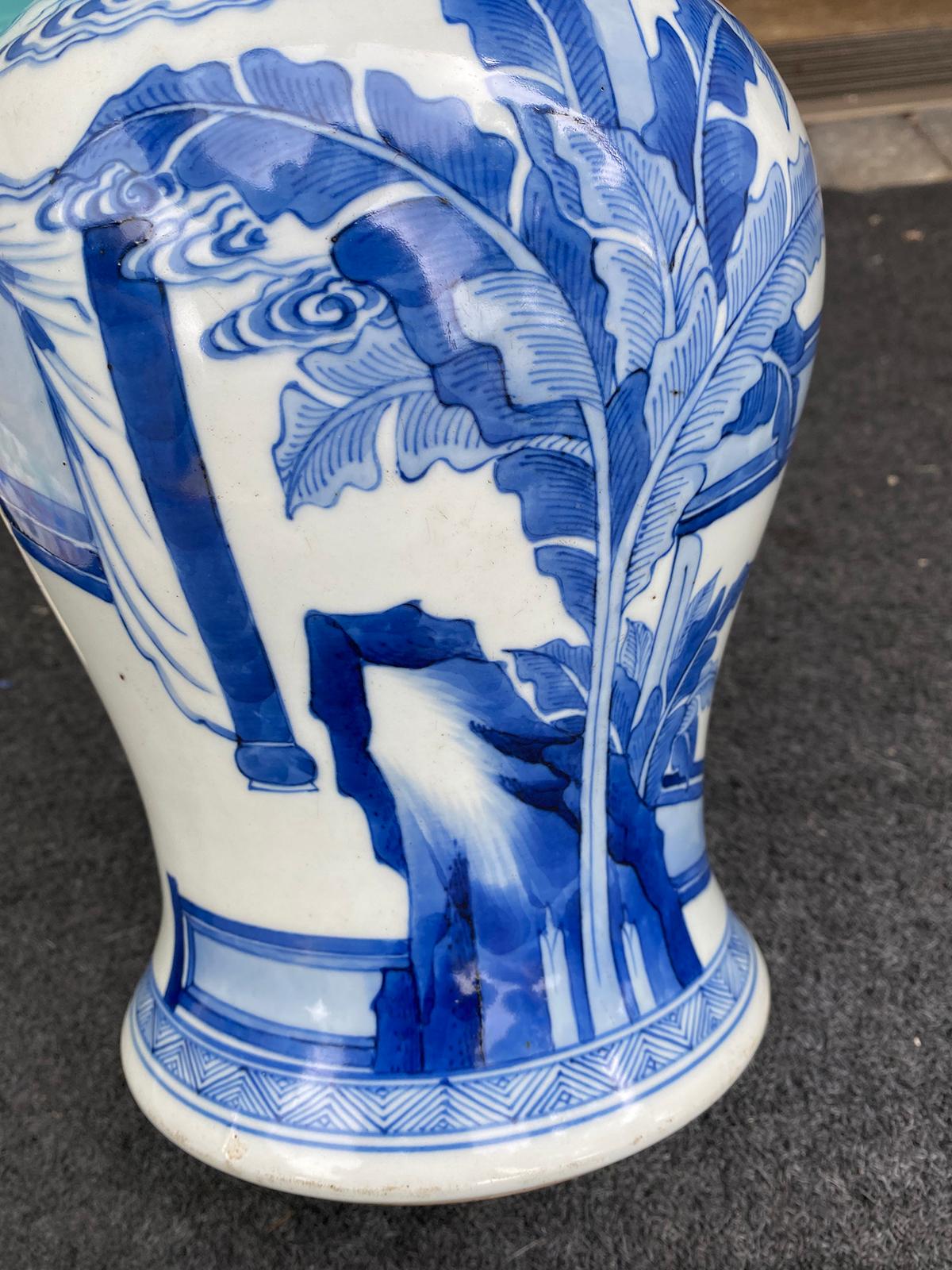 20th Century Chinese Kangxi Style Blue & White Gu Form Vase, Six Character Mark For Sale 10