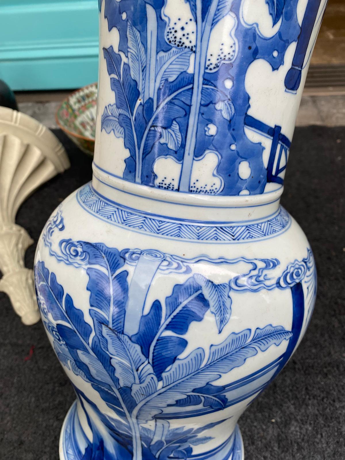 20th Century Chinese Kangxi Style Blue & White Gu Form Vase, Six Character Mark For Sale 11