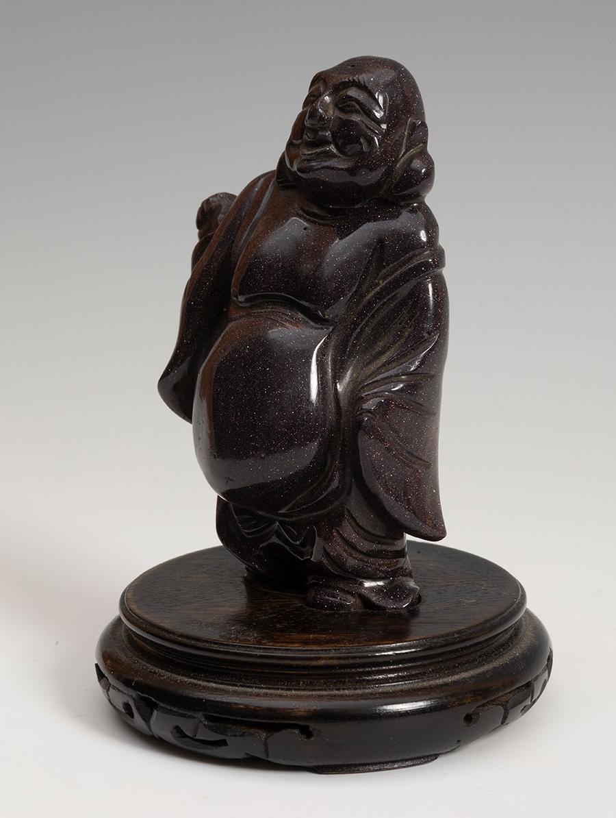 20th Century Chinese laughing Buddha hard stone figure sculpture.


