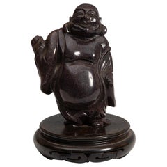20th Century, Chinese Laughing Buddha Hard Stone Figure Sculpture