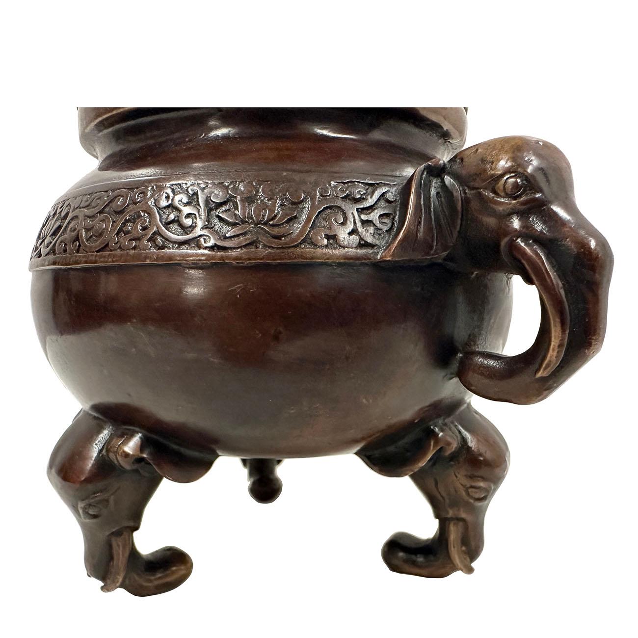 20th Century Chinese Ming Style Bronze Incense Burner 3