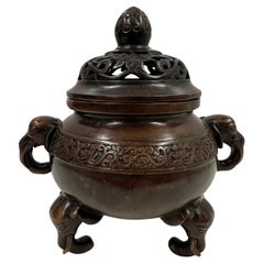 20th Century Chinese Ming Style Bronze Incense Burner