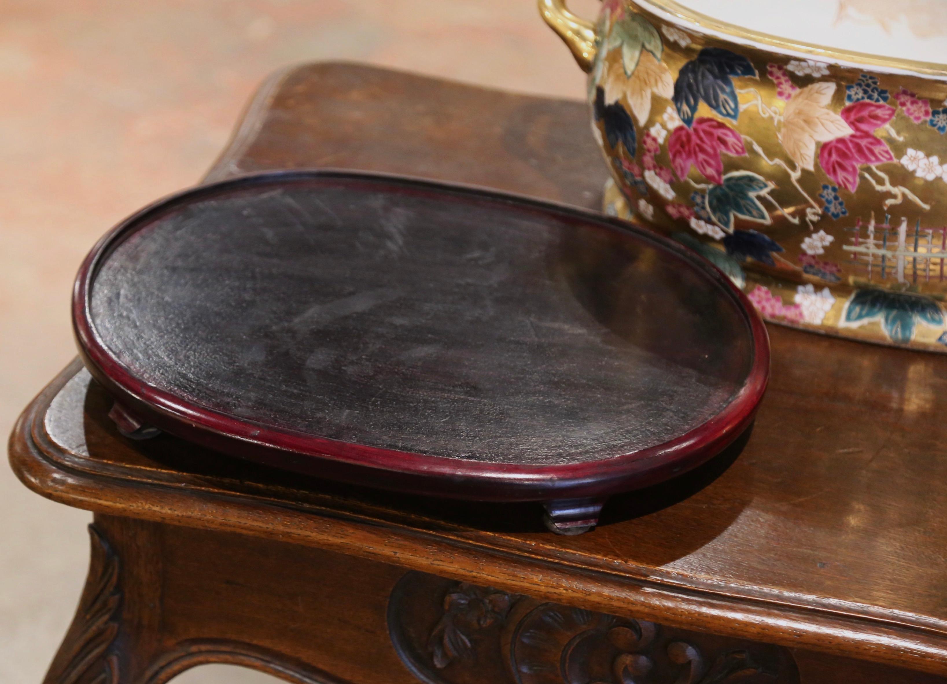 20th Century Chinese Painted and Gilt Porcelain Foot Bath Bowl with Base For Sale 6