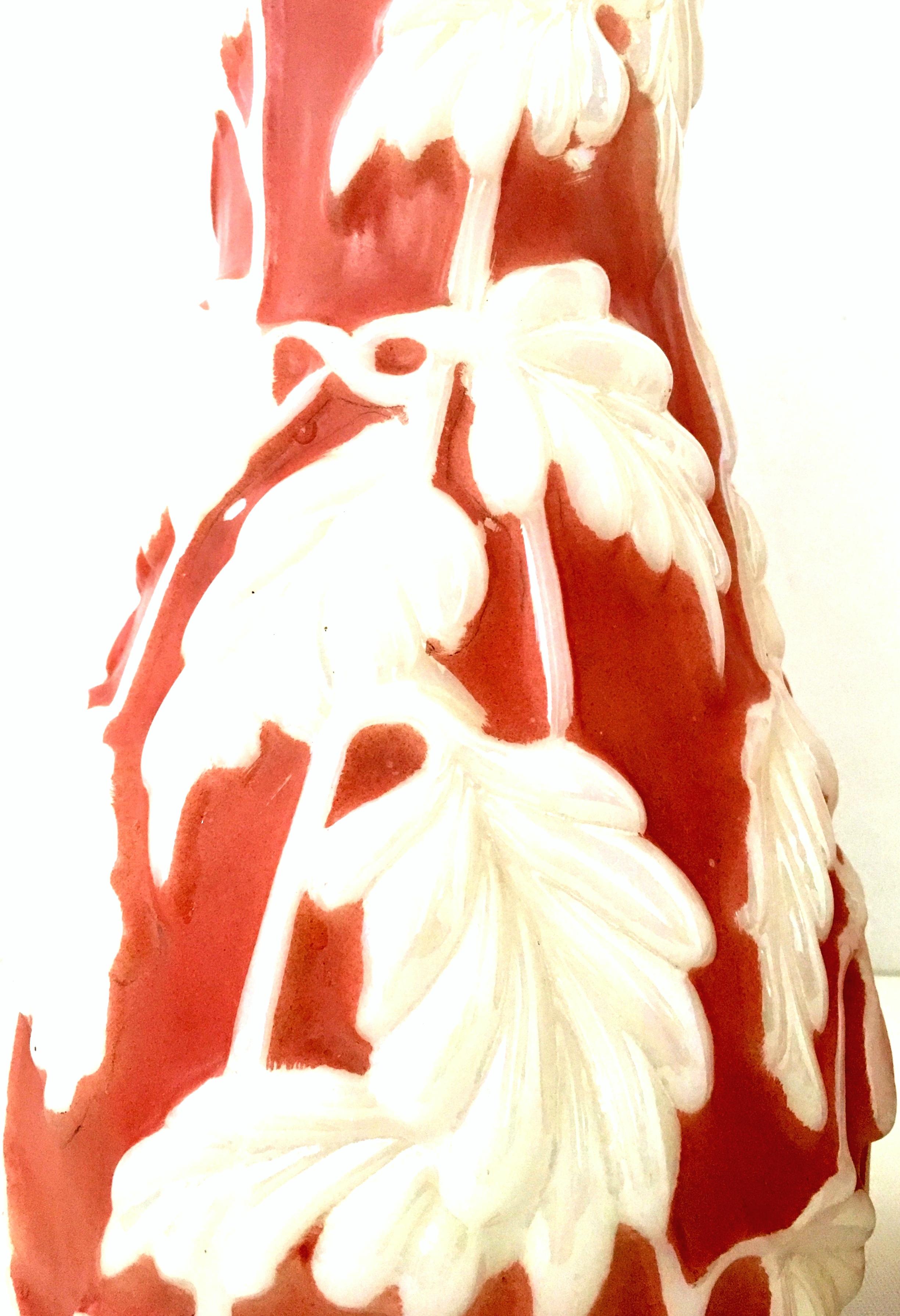 20th Century Phoenix Art Glass High Relief Floral Motif Vases For Sale 1