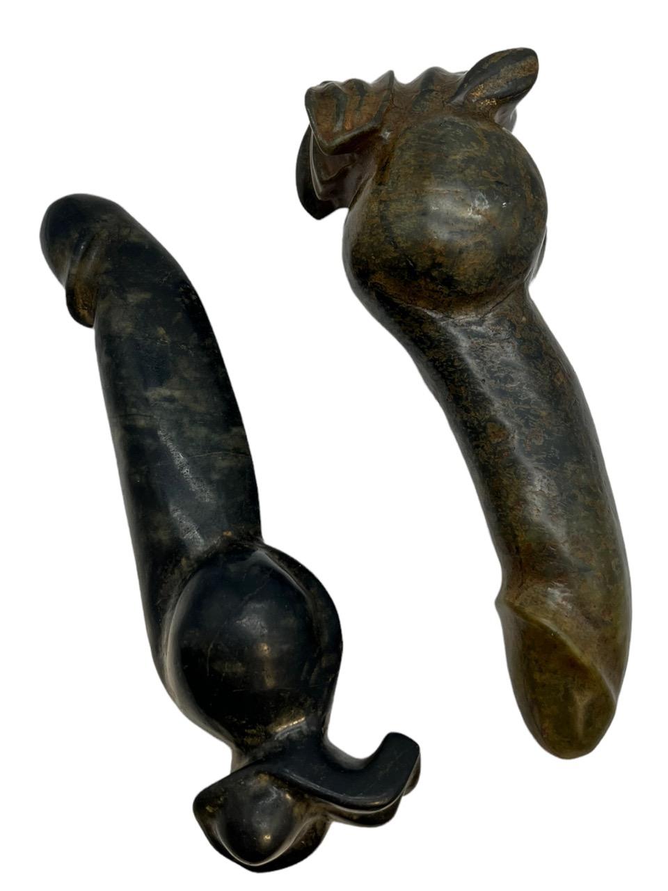 20th Century Chinese Polished Carved Stone Sex Toys In Fair Condition For Sale In North Miami, FL