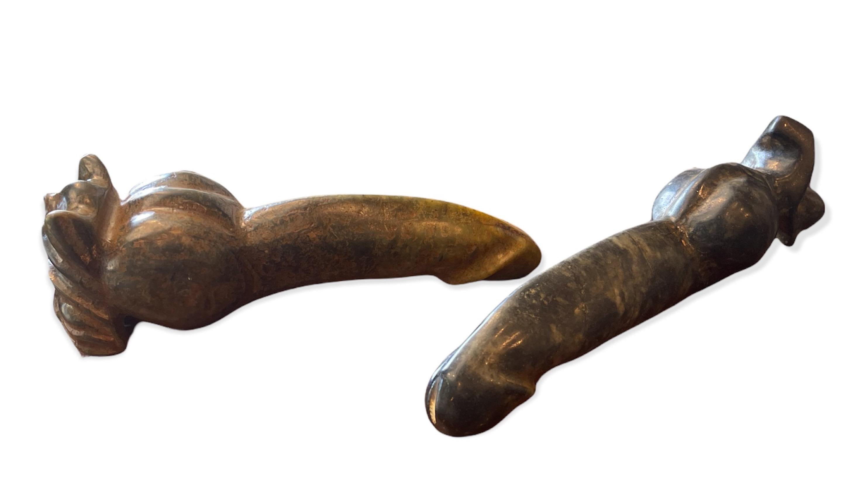 20th Century Chinese Polished Carved Stone Sex Toys For Sale 1