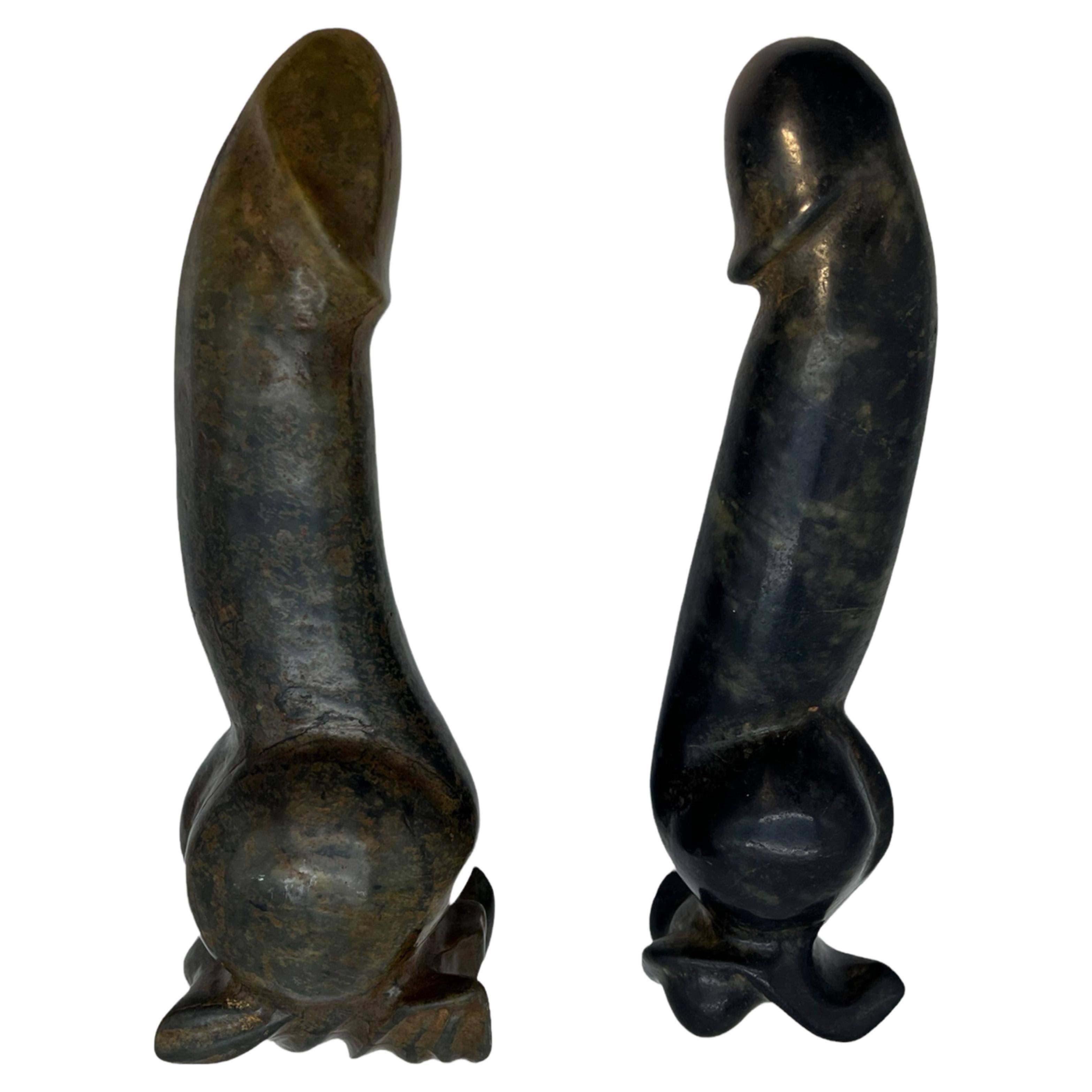 20th Century Chinese Polished Carved Stone Sex Toys For Sale