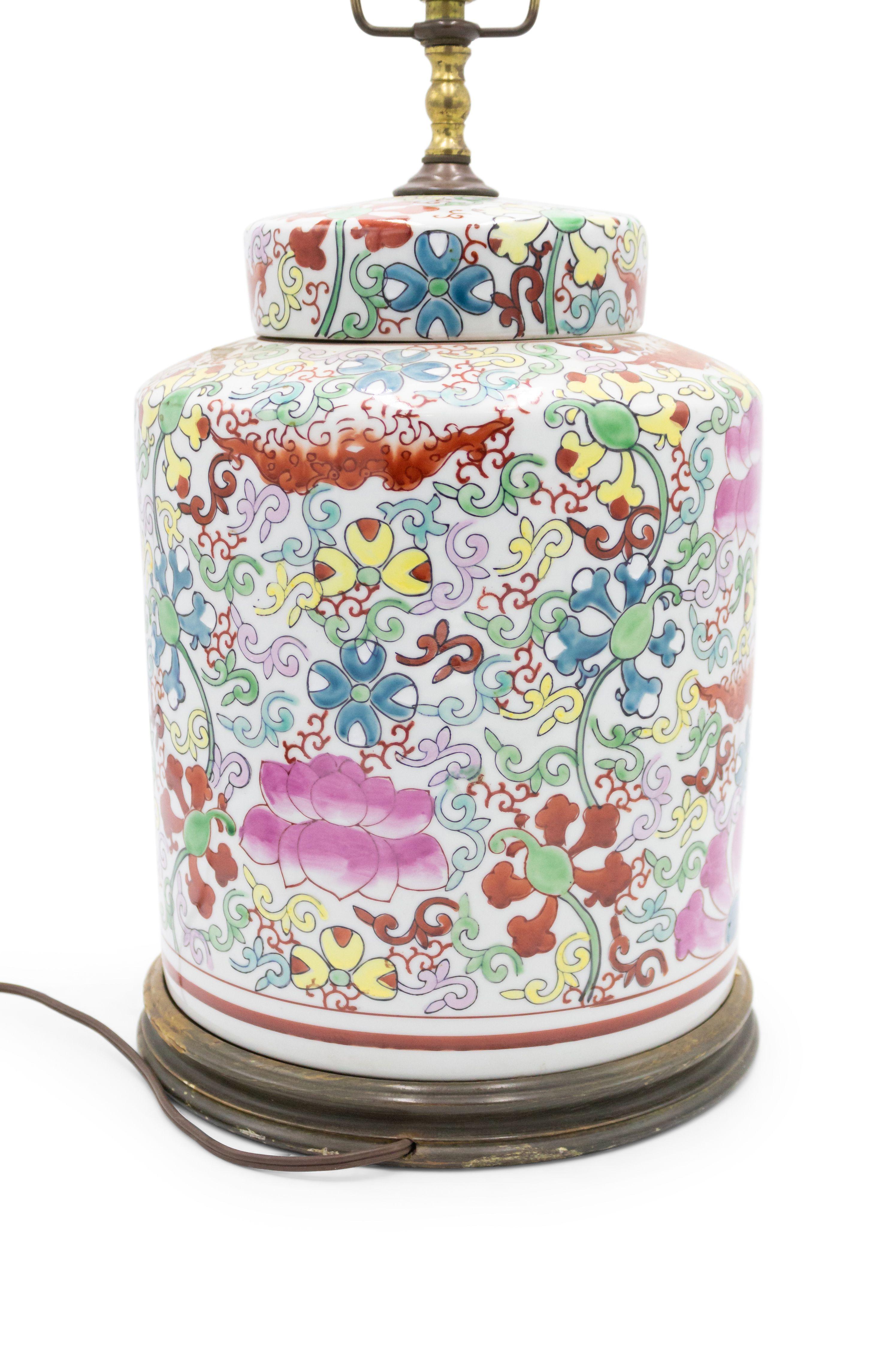 20th Century Chinese Porcelain Ginger Jar Table Lamp In Good Condition For Sale In New York, NY