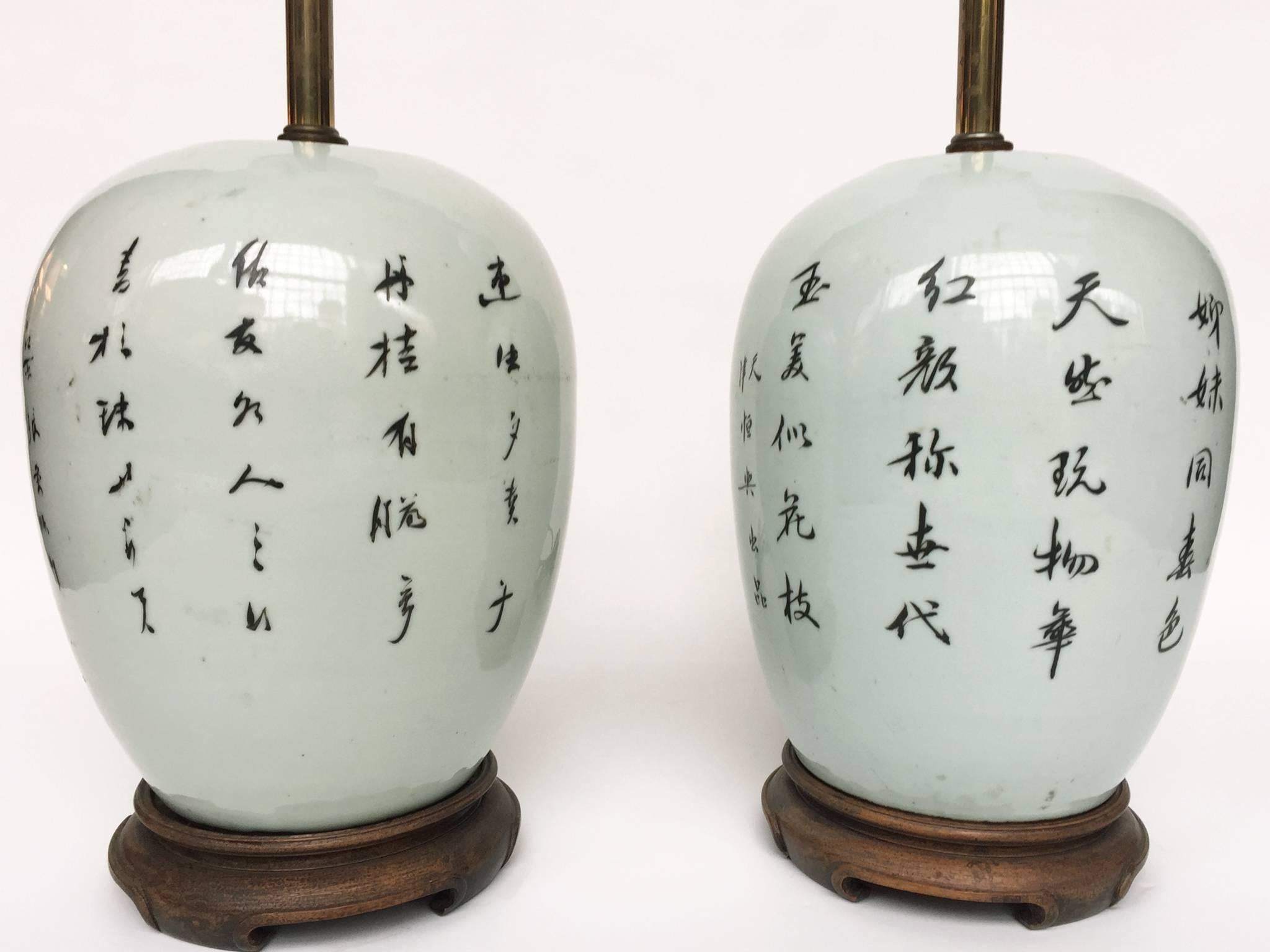 20th Century Chinese Porcelain Table Lamps, Pair 6