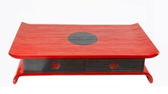 20th Century Chinese Red and Black Lacquer Coffee Table