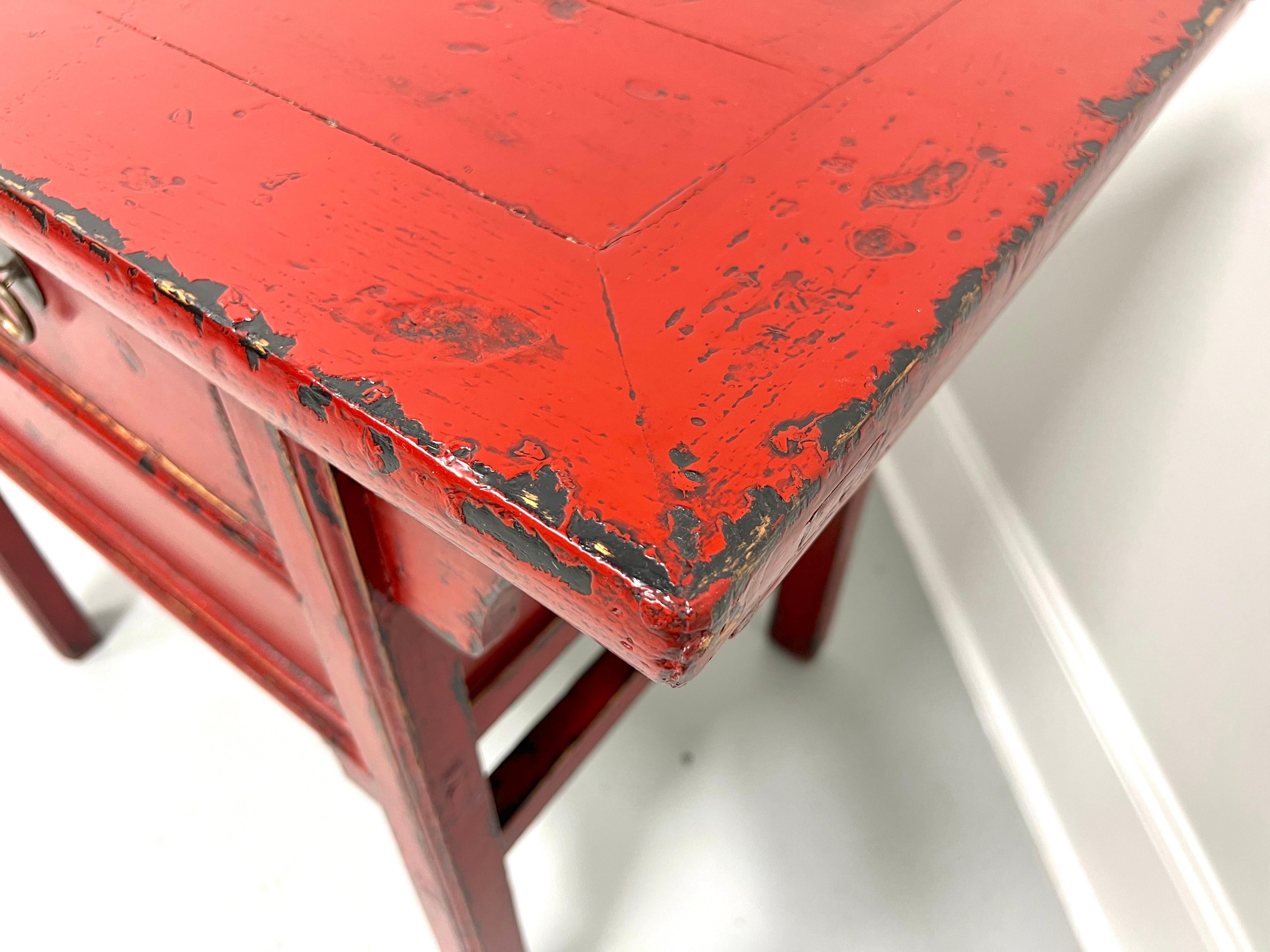 20th Century Chinese Red Painted Distressed Altar Table For Sale 2