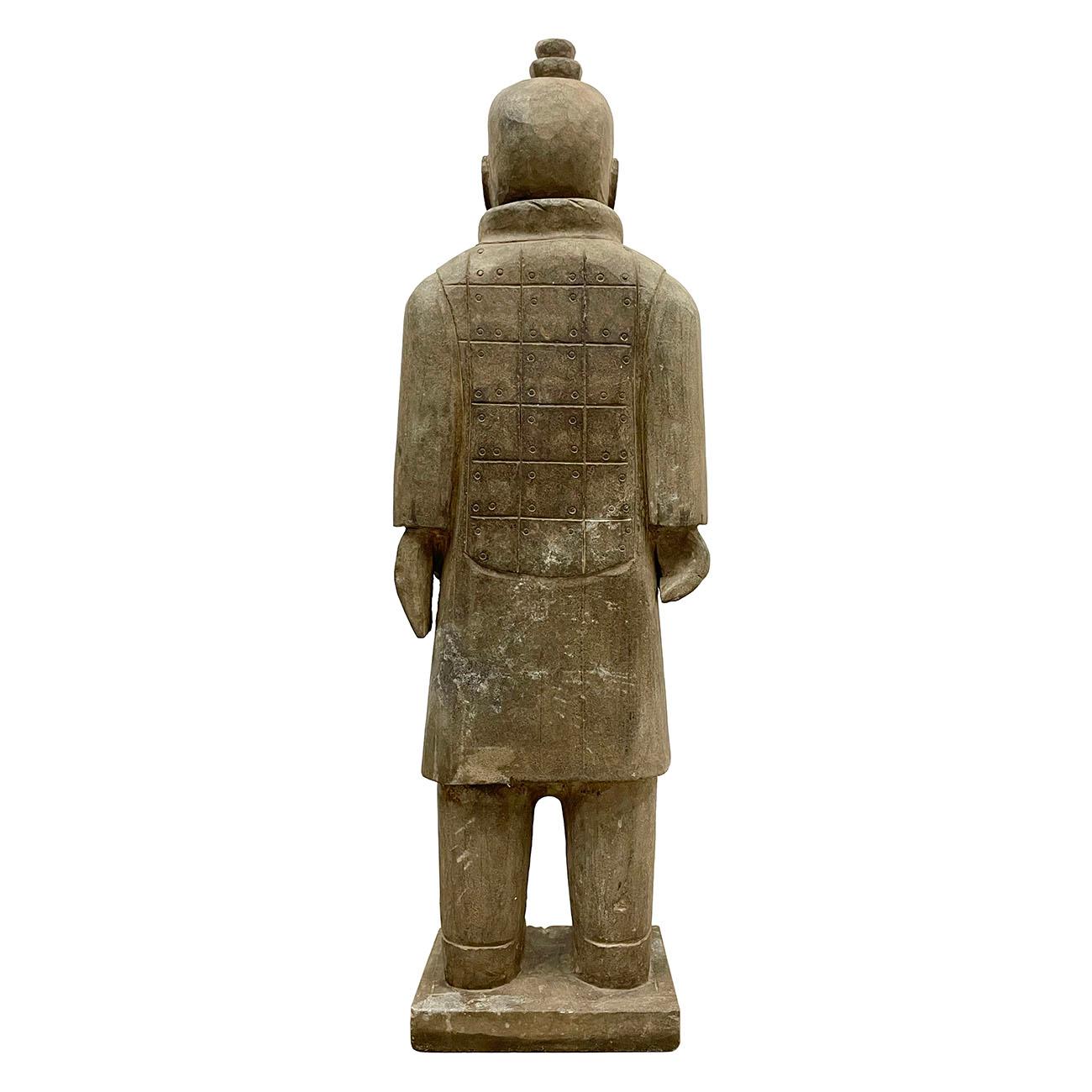 20th Century Chinese Reproduction Stone Terra-Cotta Warrior 3
