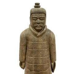 20th Century Chinese Reproduction Stone Terra-Cotta Warrior