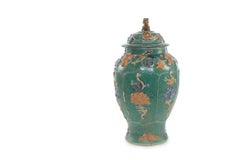 20th Century Chinese Sancai Glazed Covered Jar