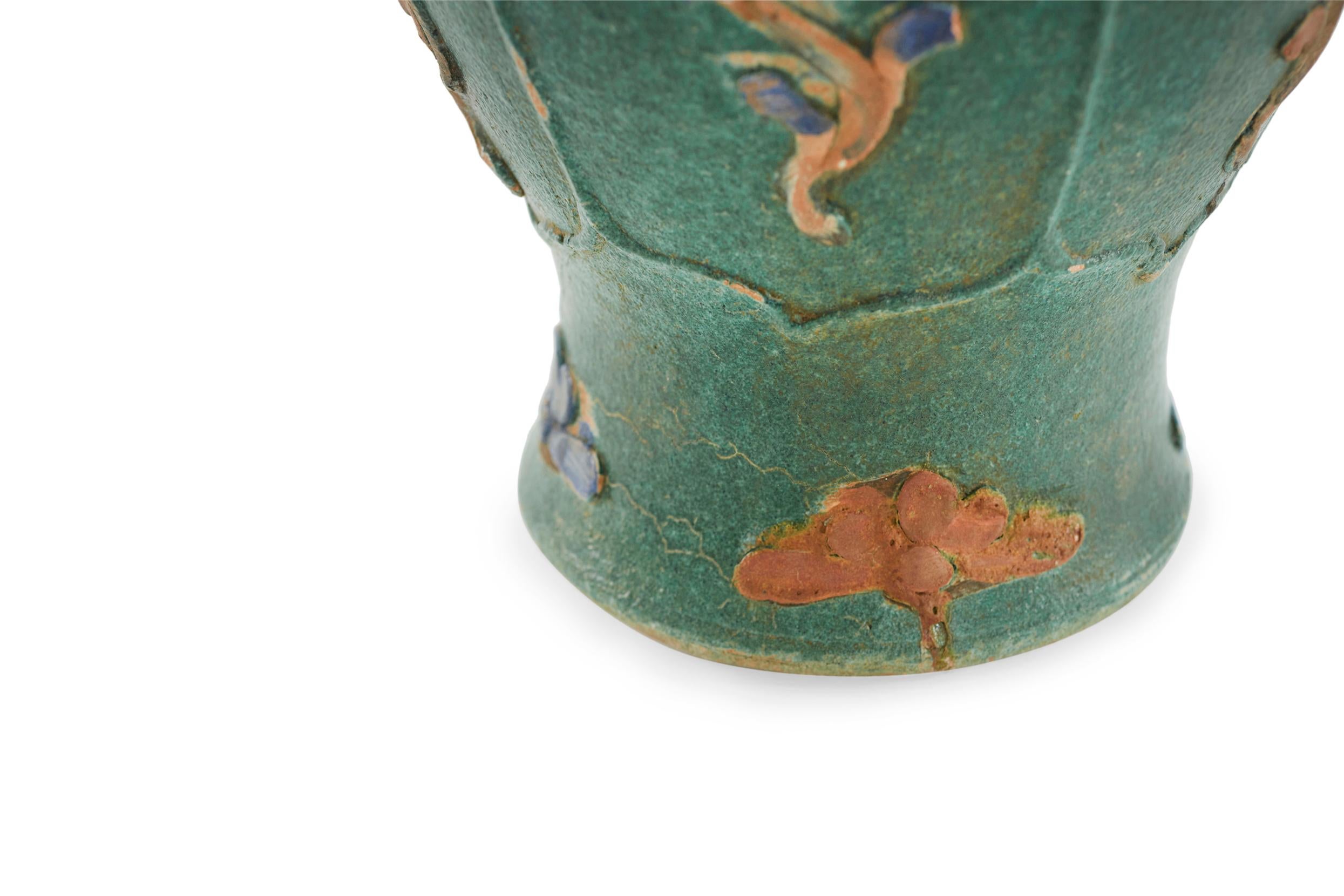 Pottery 20th Century Chinese Sancai Glazed Covered Jar  For Sale