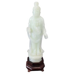 Retro 20th Century Chinese Sculpture, Buddha in Carved Jade