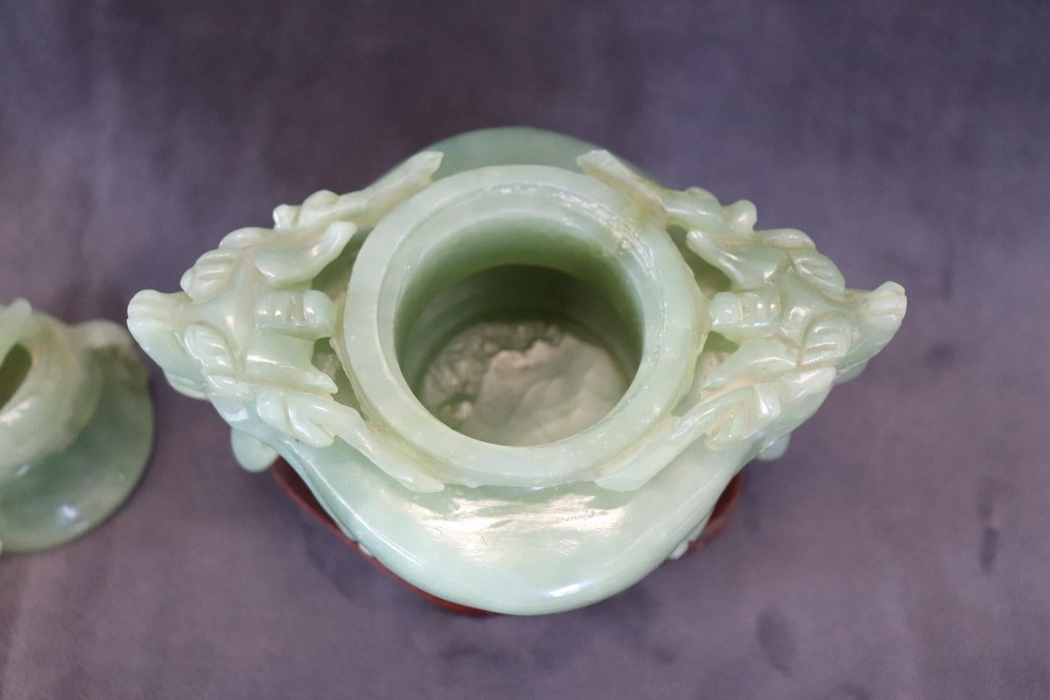 20th Century Chinese Sculpture, Censer in Carved Jade For Sale 1