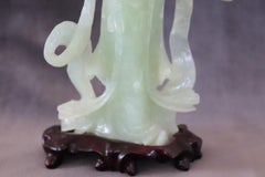 20th Century Chinese Sculpture, Geisha in Carved Jade