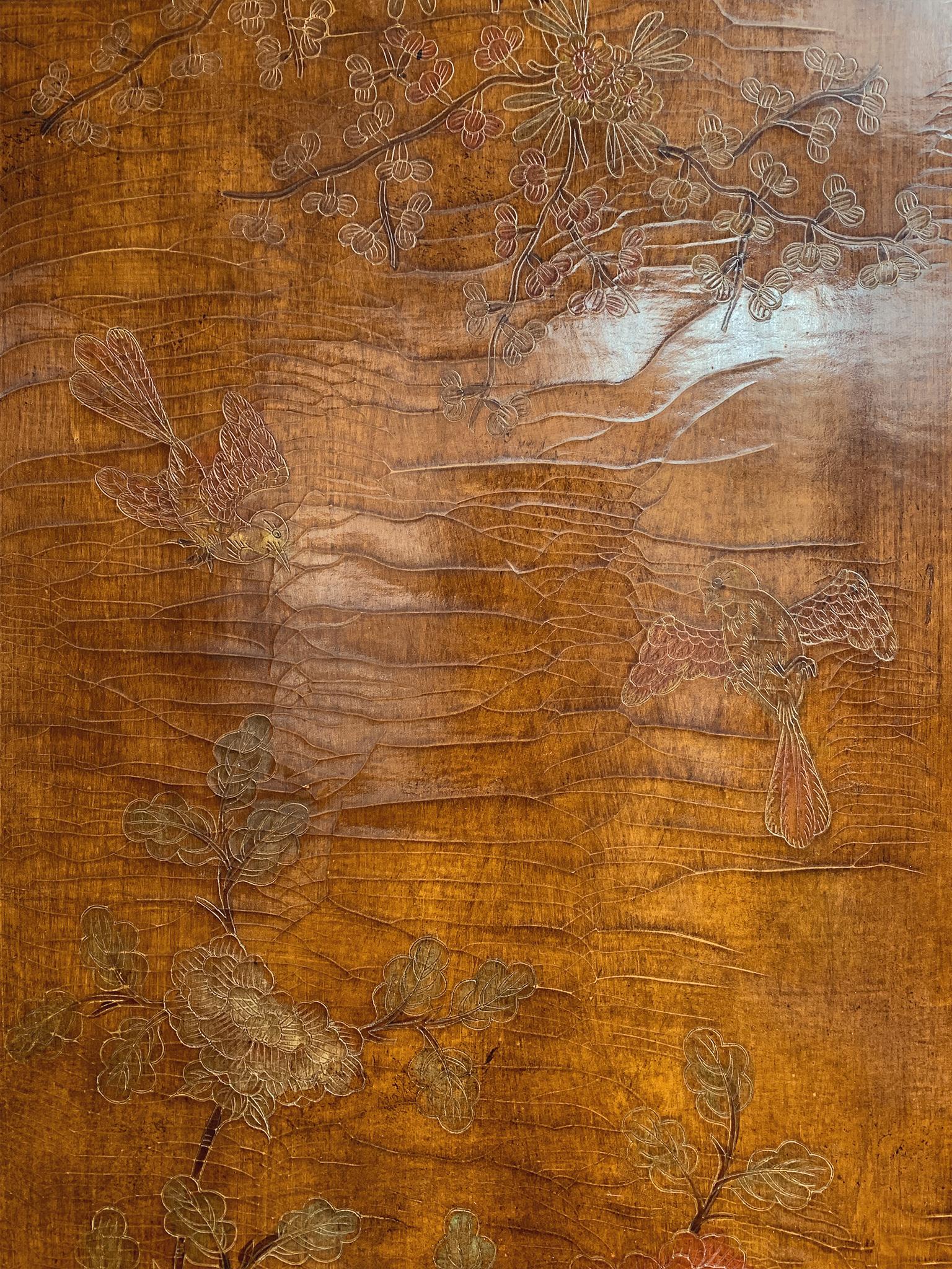 Paravent chinois à six panneaux du 20e siècle Bon état - En vente à New York, NY