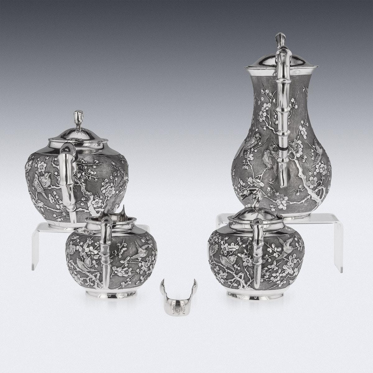 solid silver tea set with tray