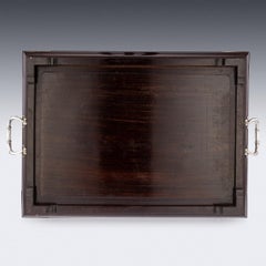 20th Century Chinese Solid Silver Large Dragon Tray, c.1910