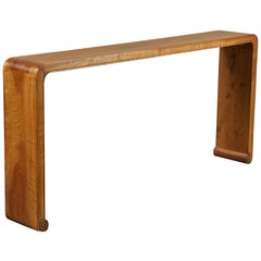 20th Century Chinese Walnut Ribbon Table