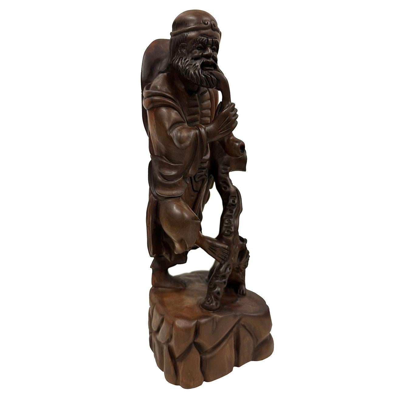Cinese Tieguai Li in legno intagliato cinese del XX secolo in vendita