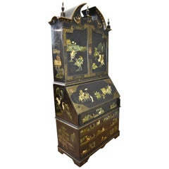 20th Century Chinoiserie Secretary Bookcase