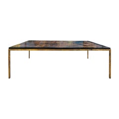 20th Century Chinoiserie Panel with Palace Scene as Coffee Table, Custom Base