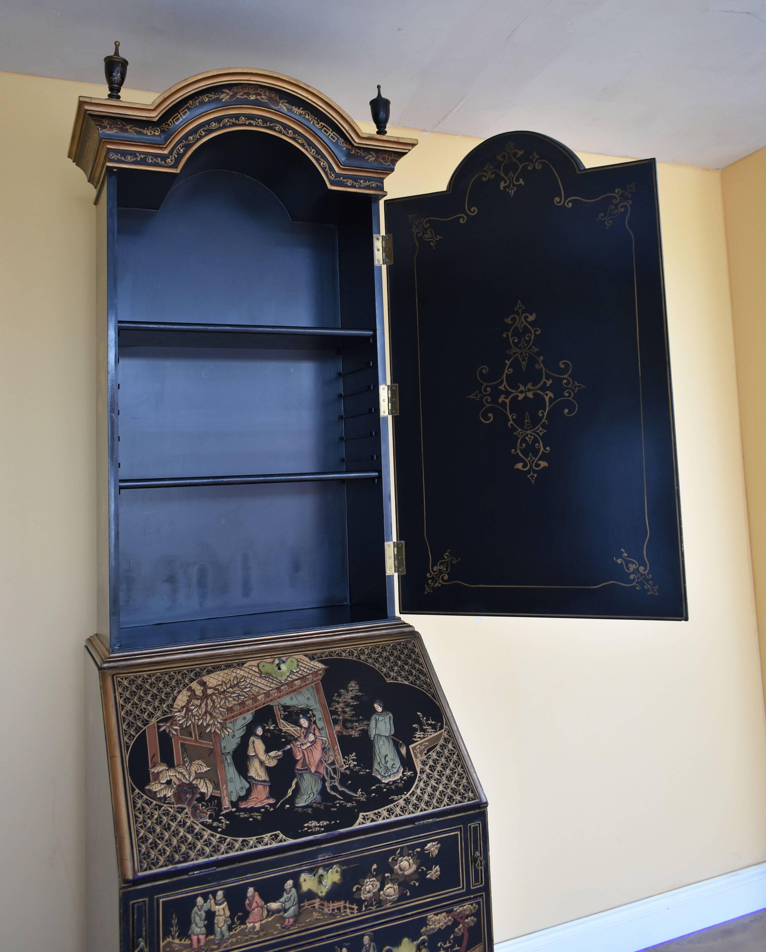 20th Century Chinoiserie Secretary Bookcase 6