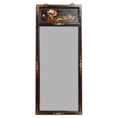20th Century Chinoiserie Style Painted Wood Frame Trumeau Mirror 20th Century Chinoiserie Style Painted Wood Frame Trumeau Mirror