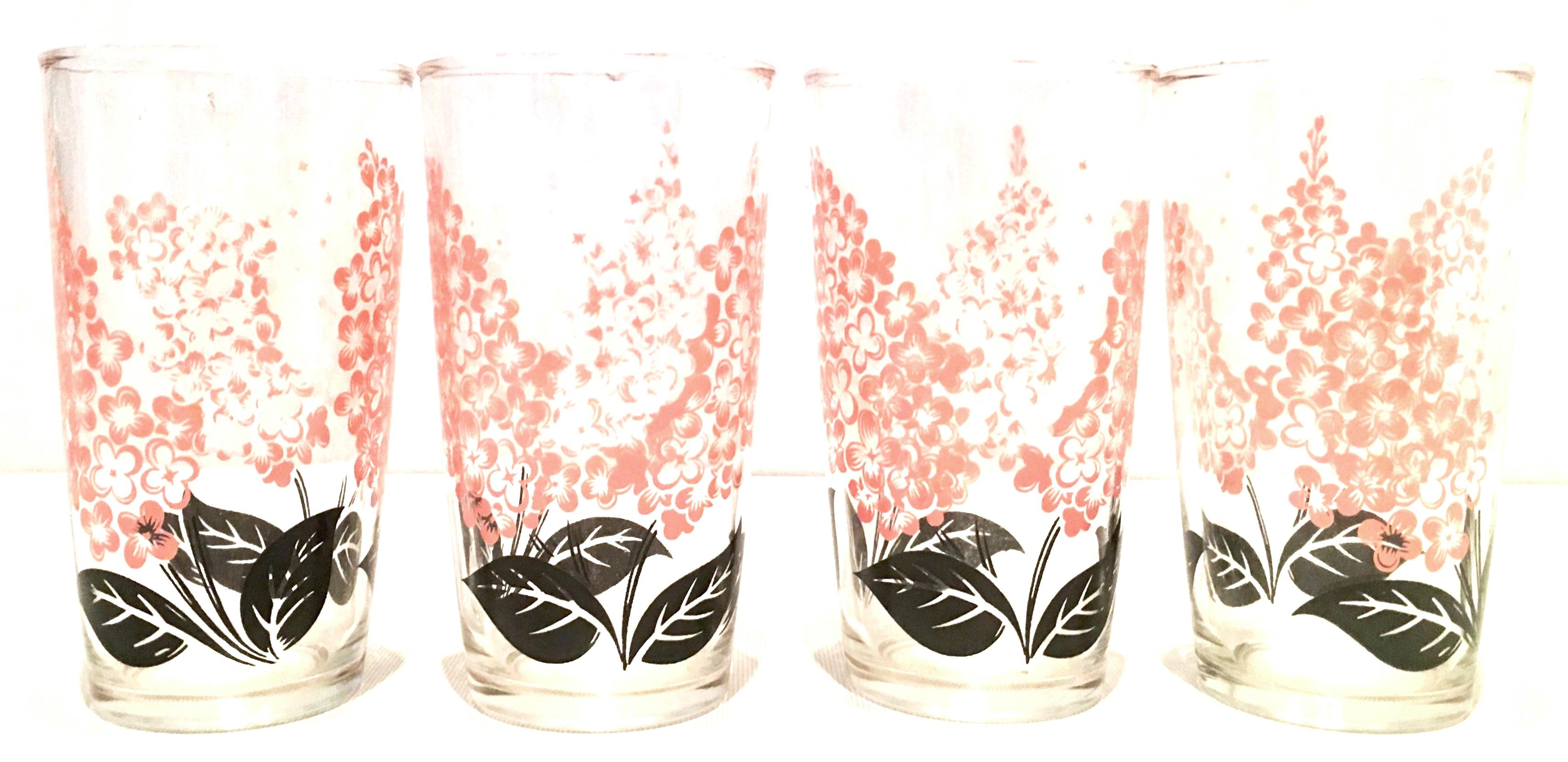 20th Century Chinoiserie Style Printed Glass Drinks Set/8 6