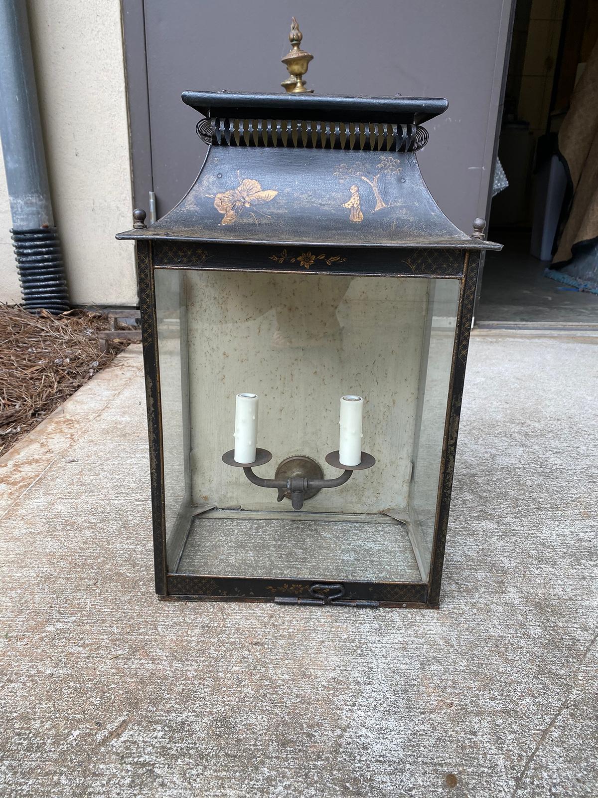 20th century chinoiserie tole wall lantern
New wiring.