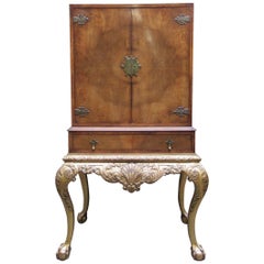 20th Century Chinoiserie Walnut Cocktail Cabinet