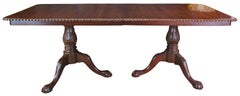 20th Century Chippendale Carved Mahogany Extendable Dining Table Ball & Claw 124