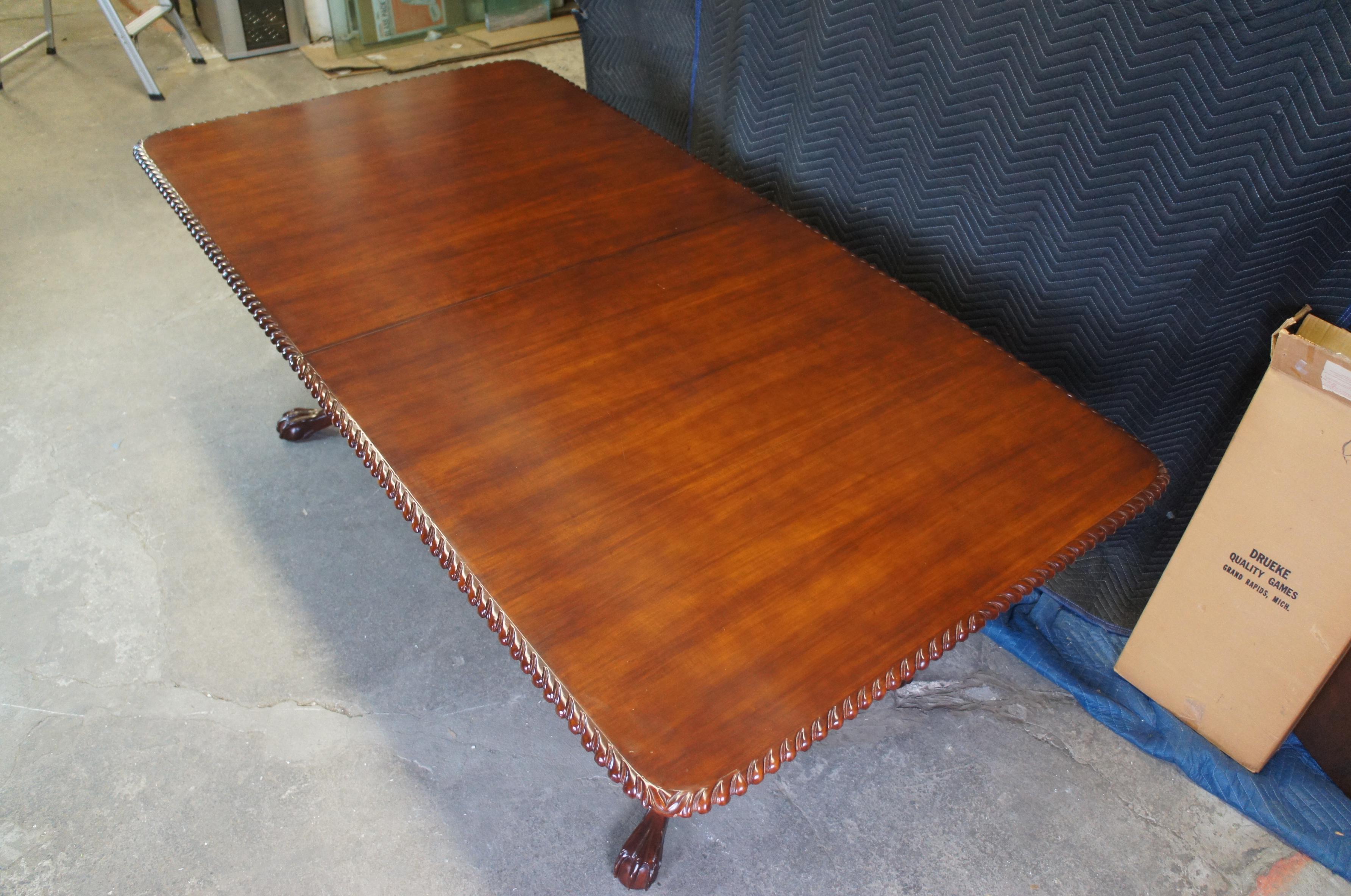 Late 20th Century 20th Century Chippendale Carved Mahogany Extendable Dining Table Ball & Claw 124