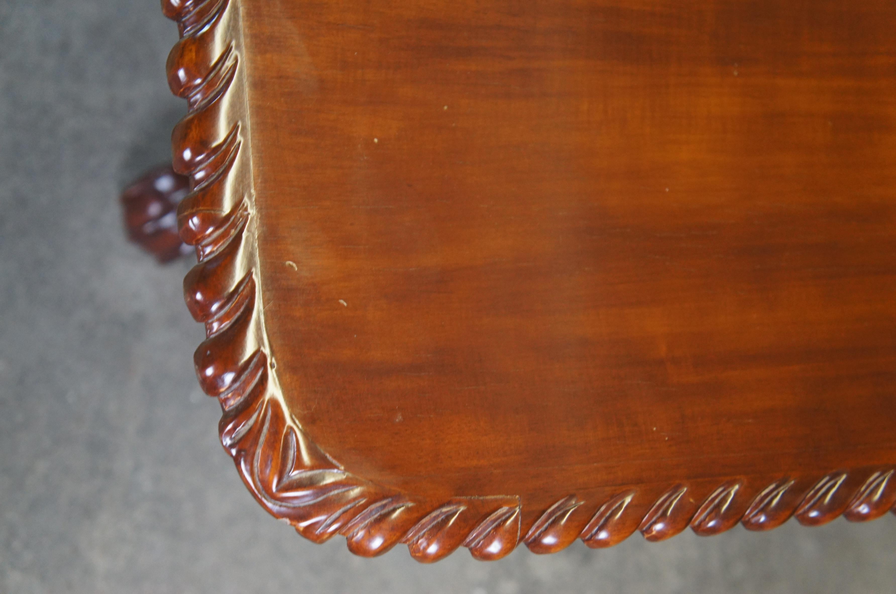 20th Century Chippendale Carved Mahogany Extendable Dining Table Ball & Claw 124 1