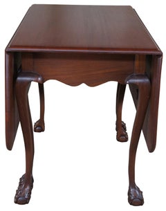 20th Century Chippendale Mahogany Ball & Claw Drop Leaf Gateleg Dining Table