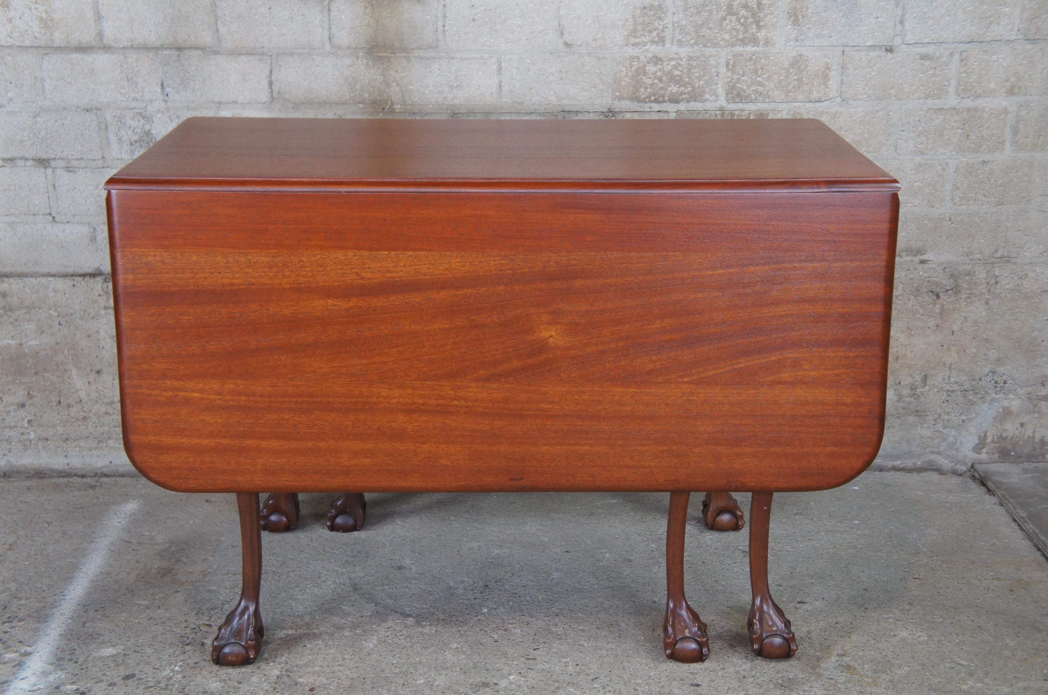 20th Century Chippendale Mahogany Ball & Claw Drop Leaf Gateleg Dining Table 3