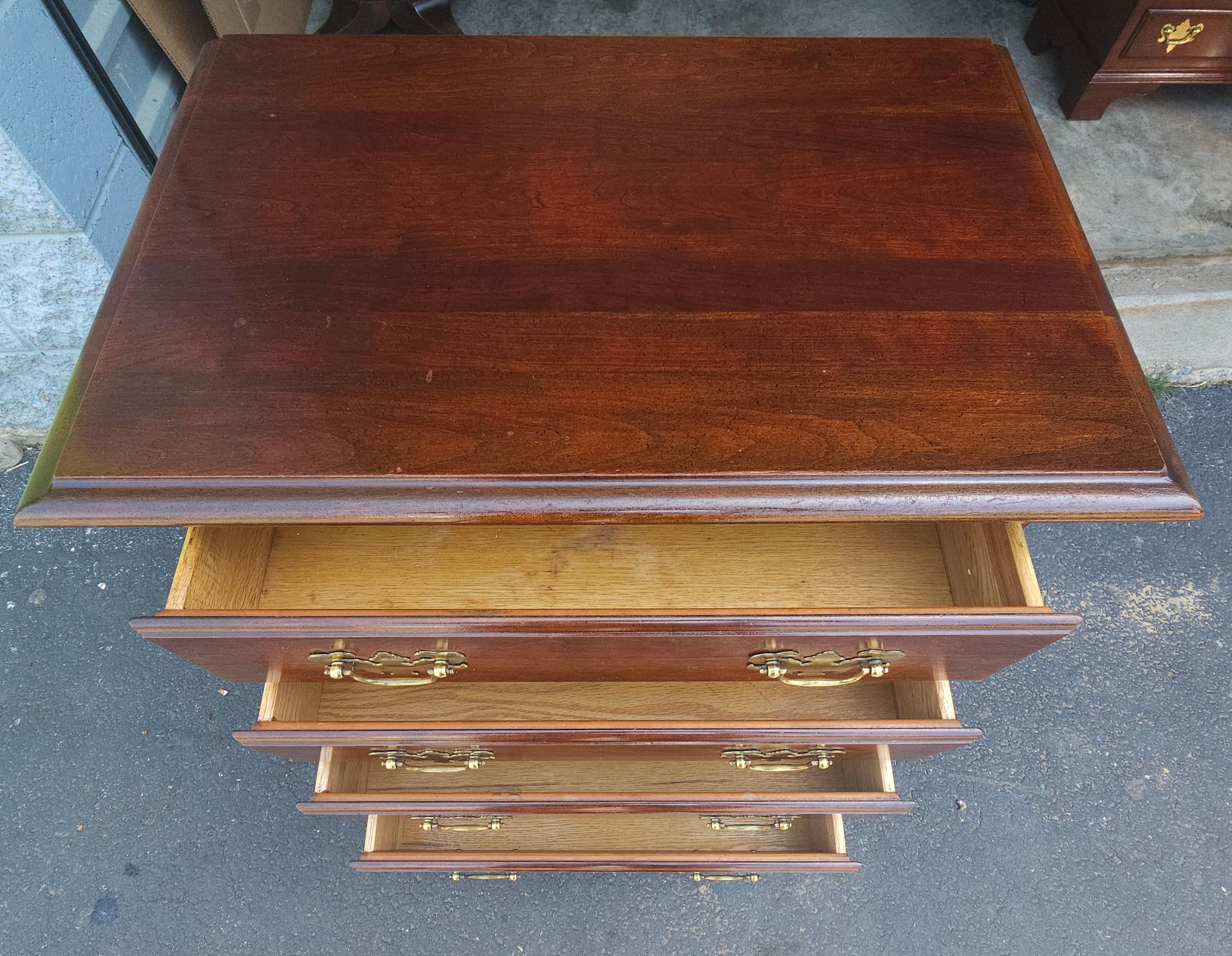 Brass 20th Century Chippendale Mahogany Four-Drawer Small Chest of Drawers  For Sale