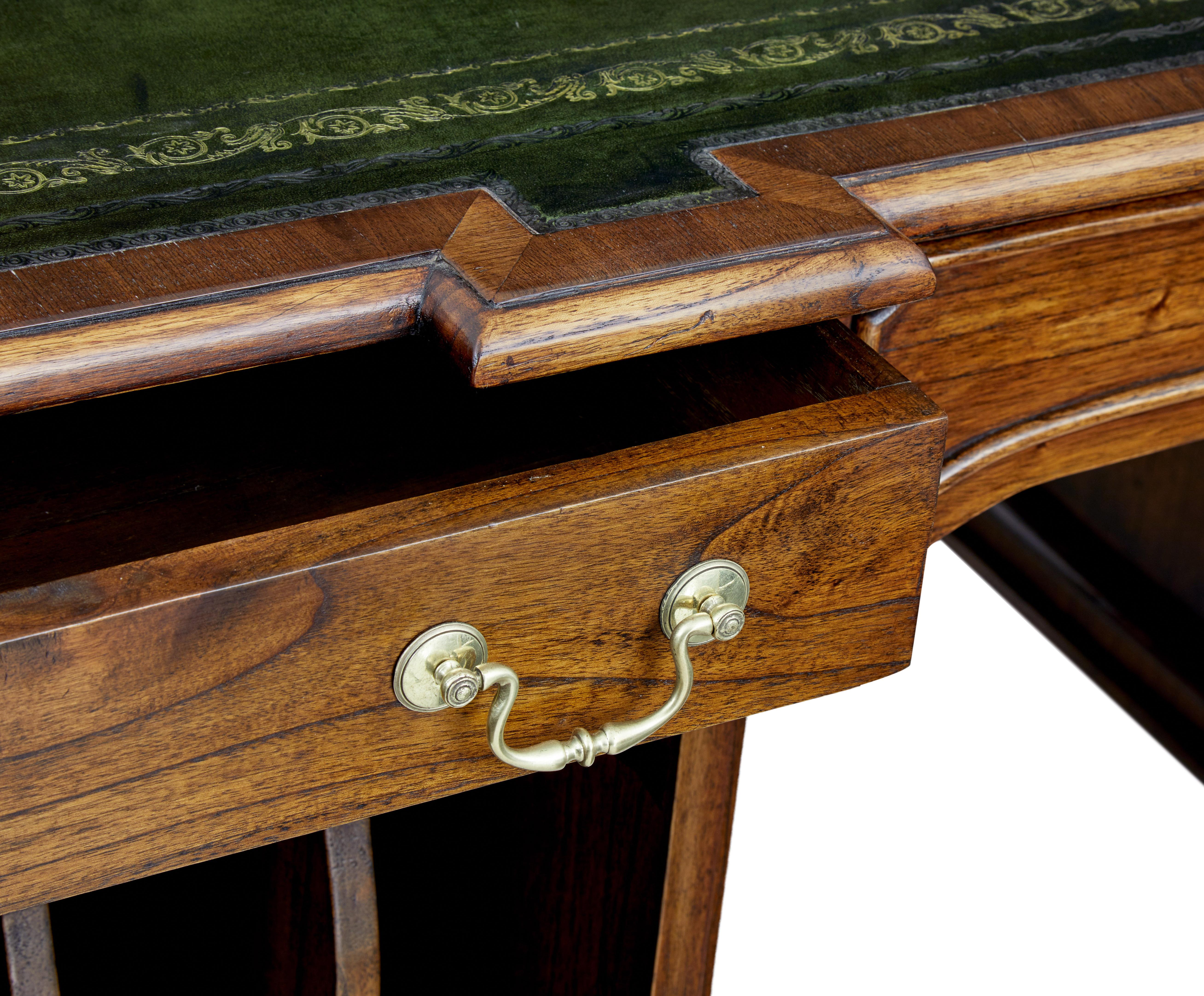 20th Century Chippendale Nostell Priory Walnut Partners Desk 3