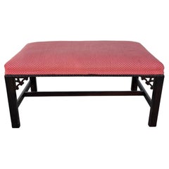 20th Century Chippendale Style Mahogany and Upholstered Bench