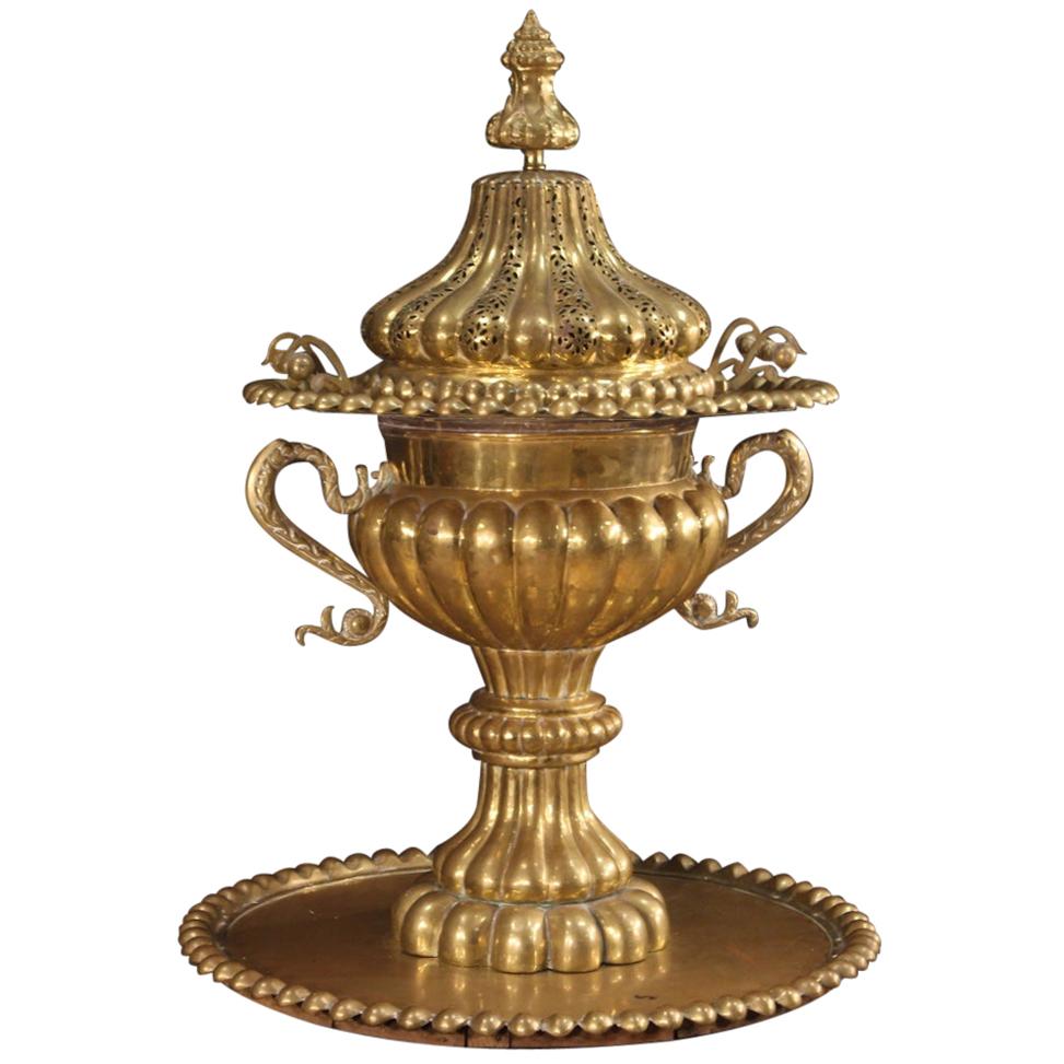 20th Century Chiselled Metal and Brass Turkish Censer, 1950
