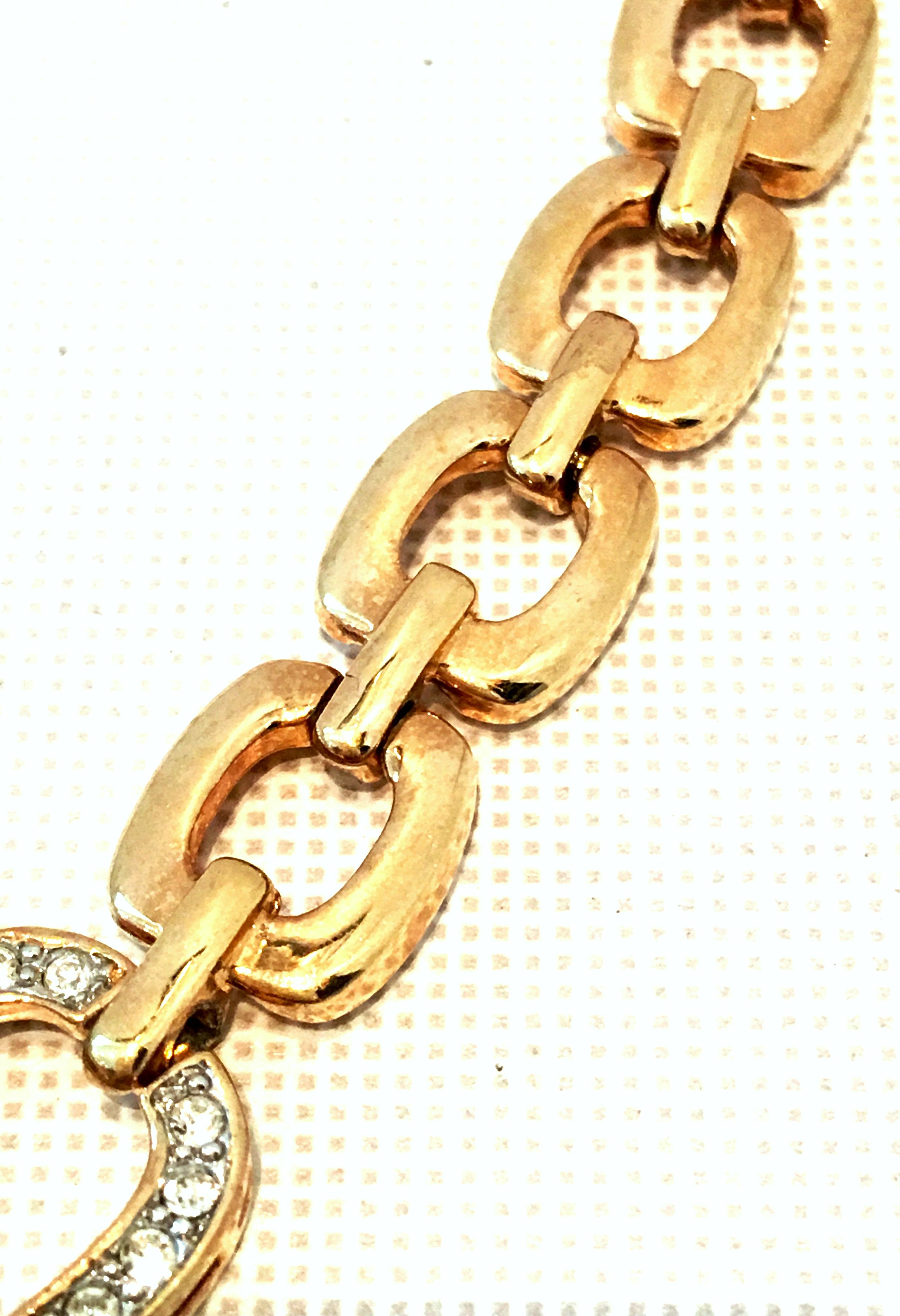 20th Century Christian Dior Style Gold & Austrian Crystal Choker Style Necklace 5