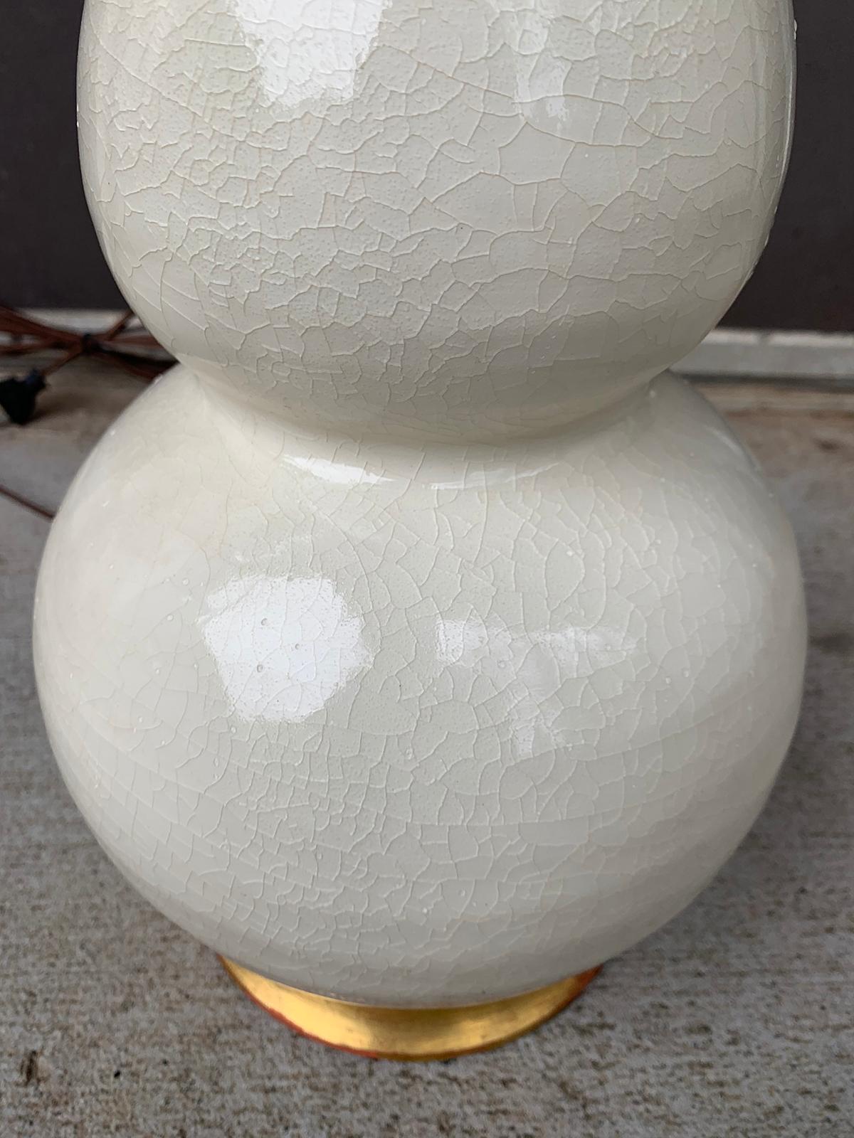 20th Century Christopher Spitzmiller Double Gourd Porcelain Lamp 1