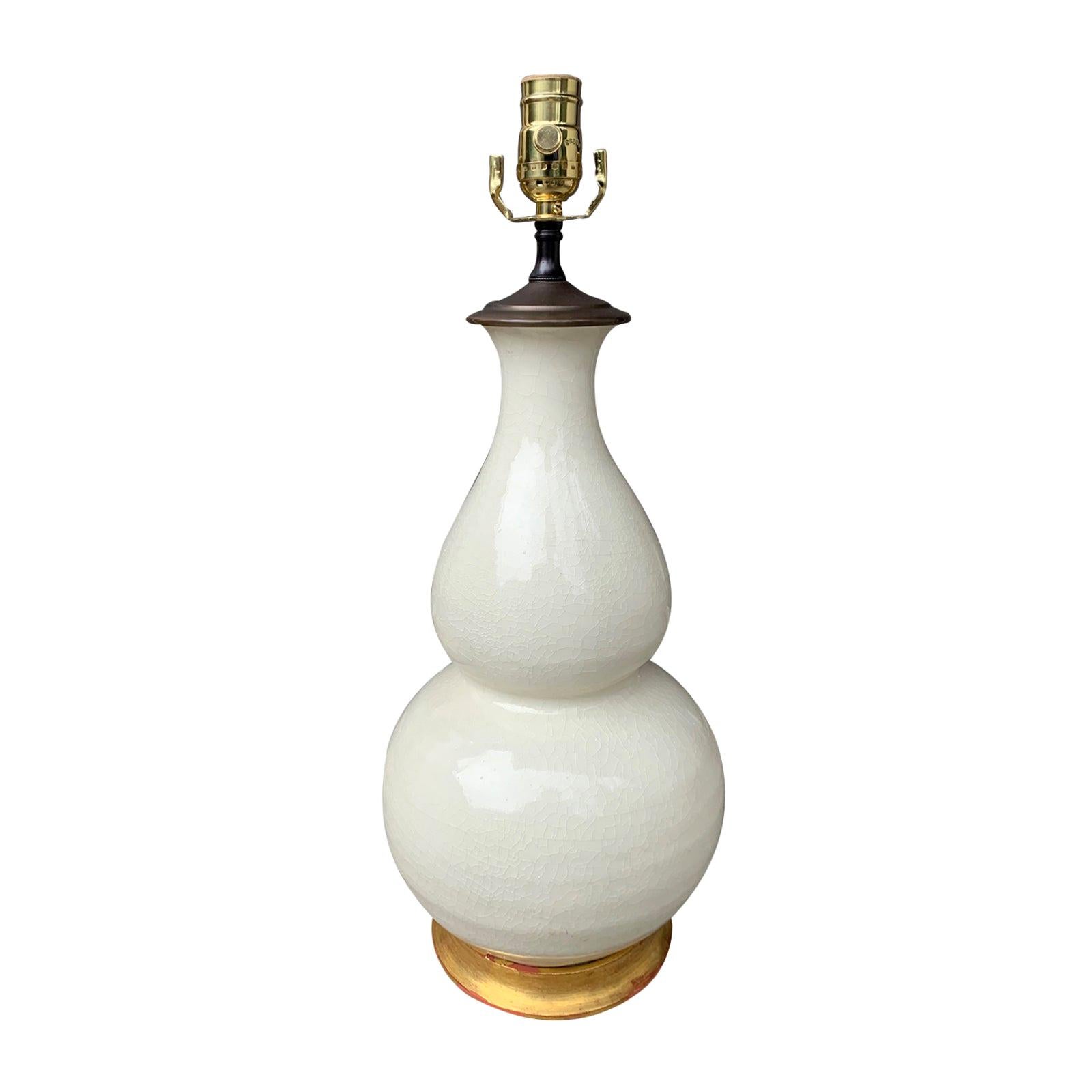 20th Century Christopher Spitzmiller Double Gourd Porcelain Lamp
